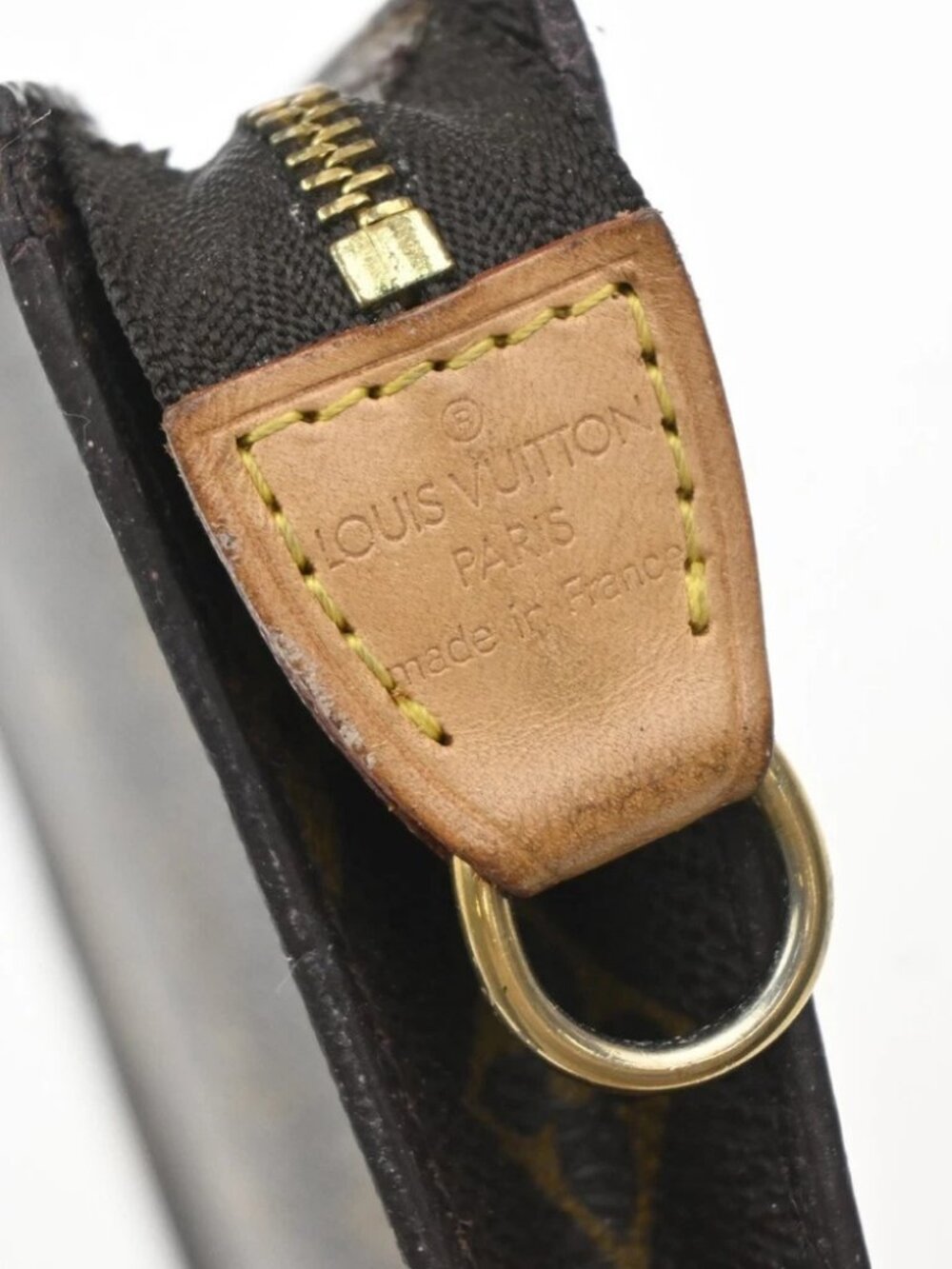 LOUIS VUITTON LV Logo Bucket GM Pouch Bag Monogram Leather Brown Gold 04KP602 - Picture 9 of 13